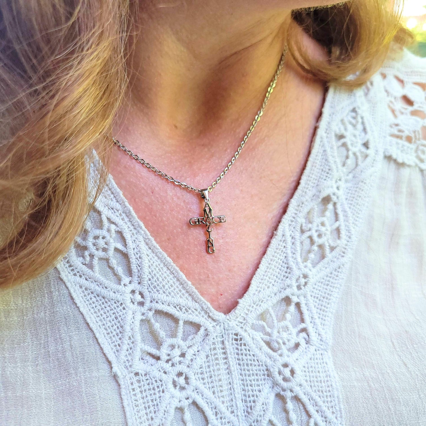 925 Sterling Silver Petite Amazing Grace Necklace