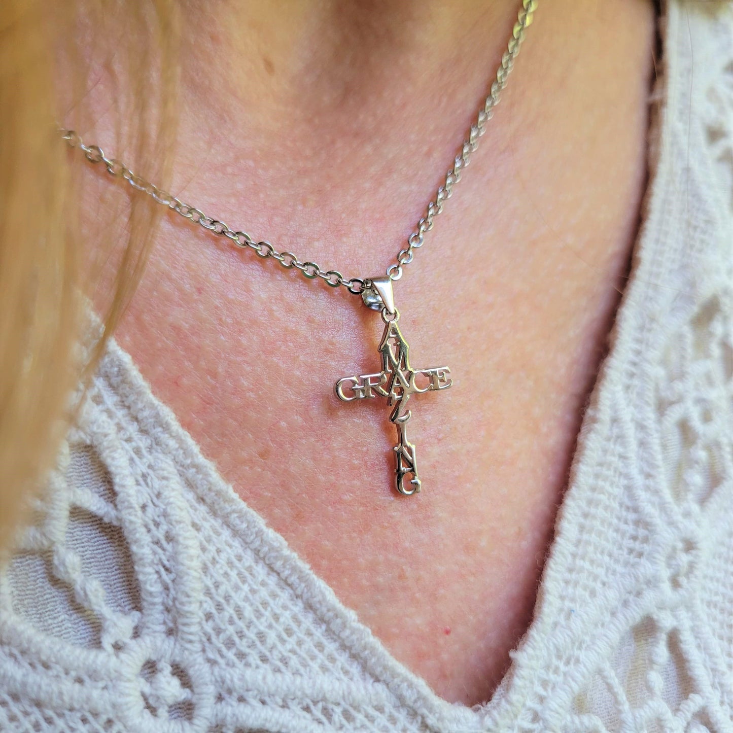 925 Sterling Silver Petite Amazing Grace Necklace