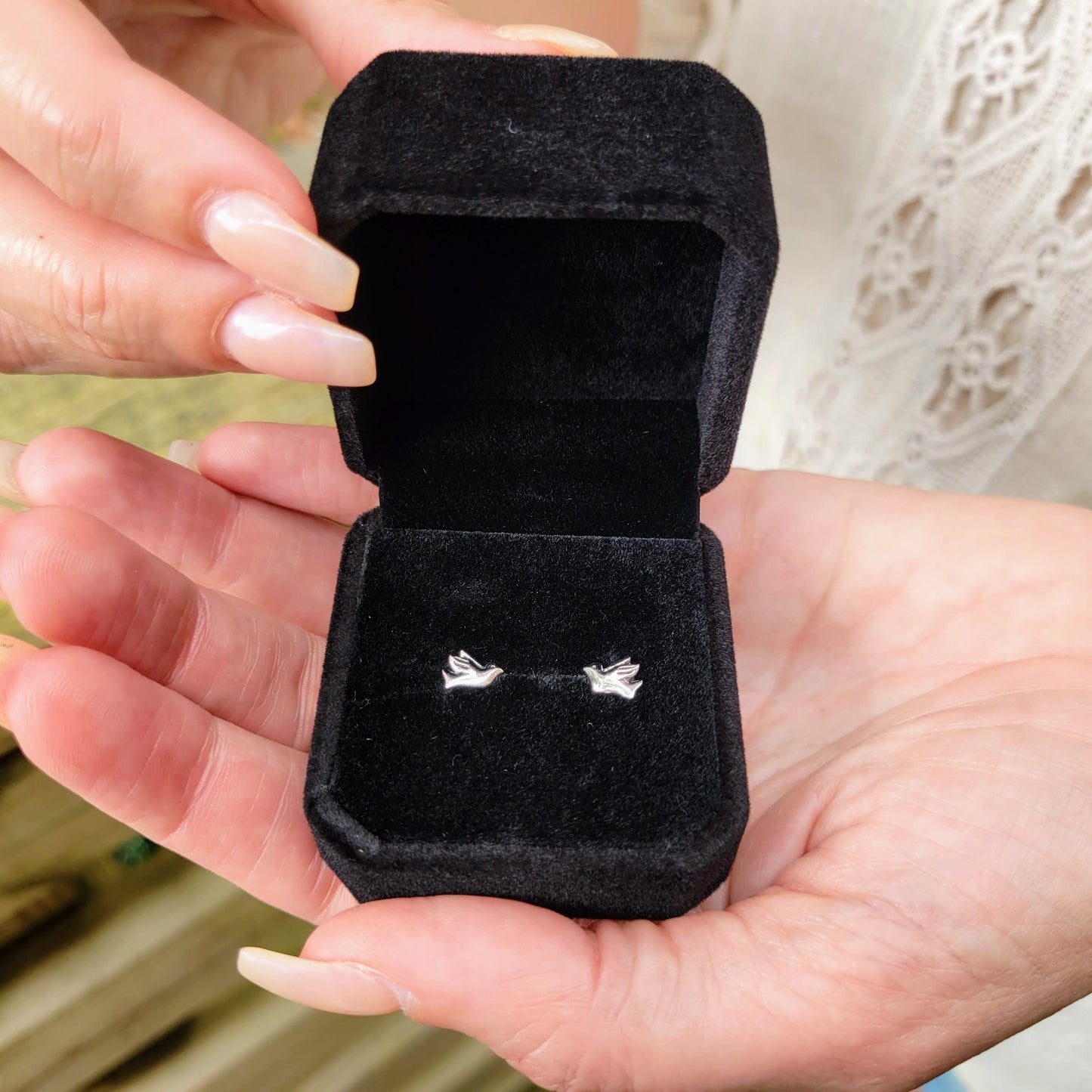 925 Sterling Silver Petite Dove Earrings