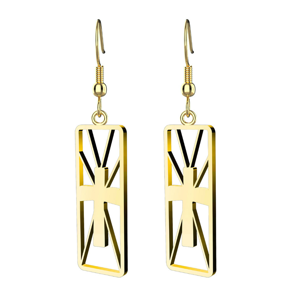 Geometric Cross Earrings