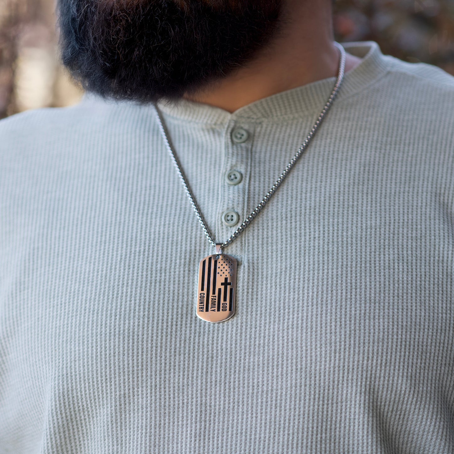 God, Family, Country Dog Tag Necklace