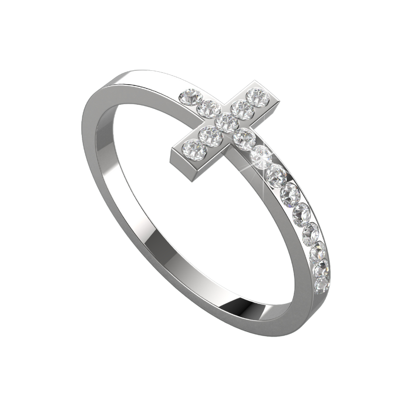 Diamond Cross Ring