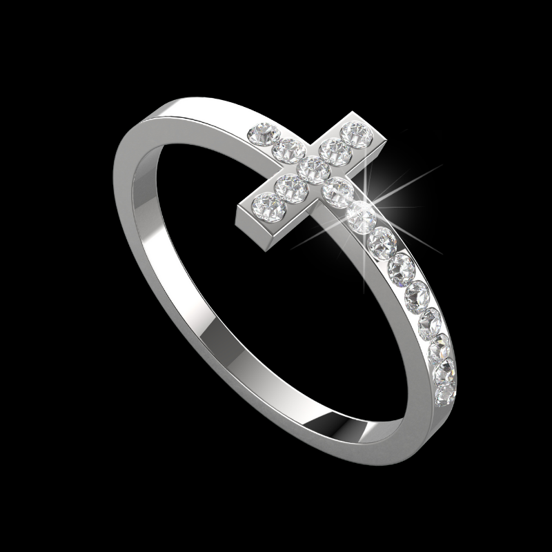 Diamond Cross Ring