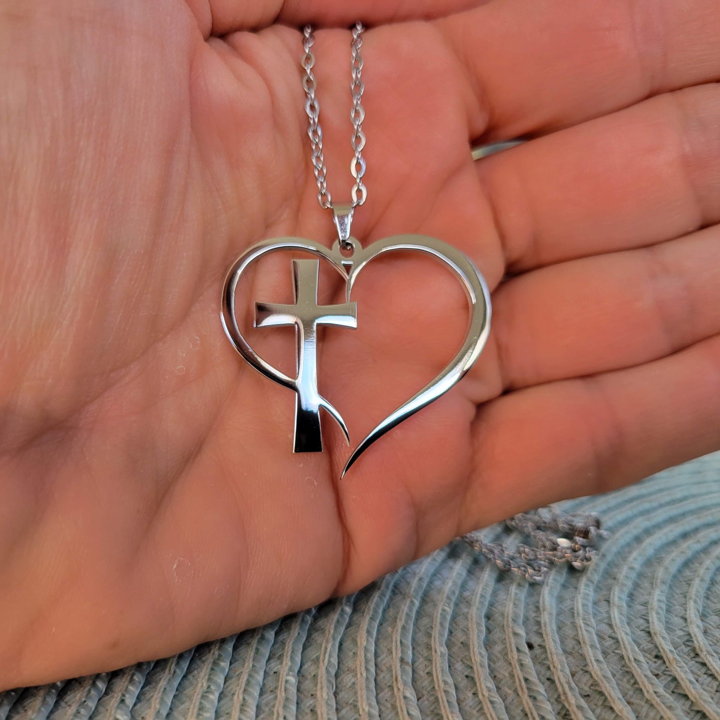 Heart Cross Necklace