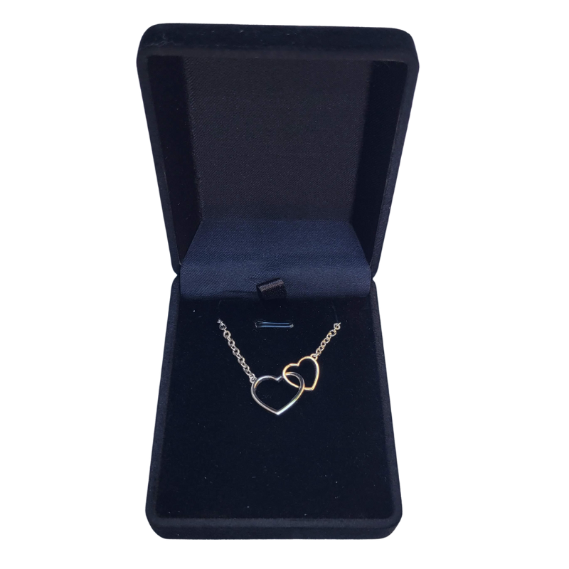 925 Sterling Silver Petite Inseparable Hearts Necklace