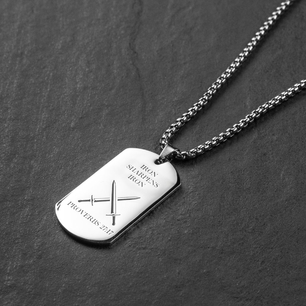 Iron Sharpens Iron Dog Tag Necklace