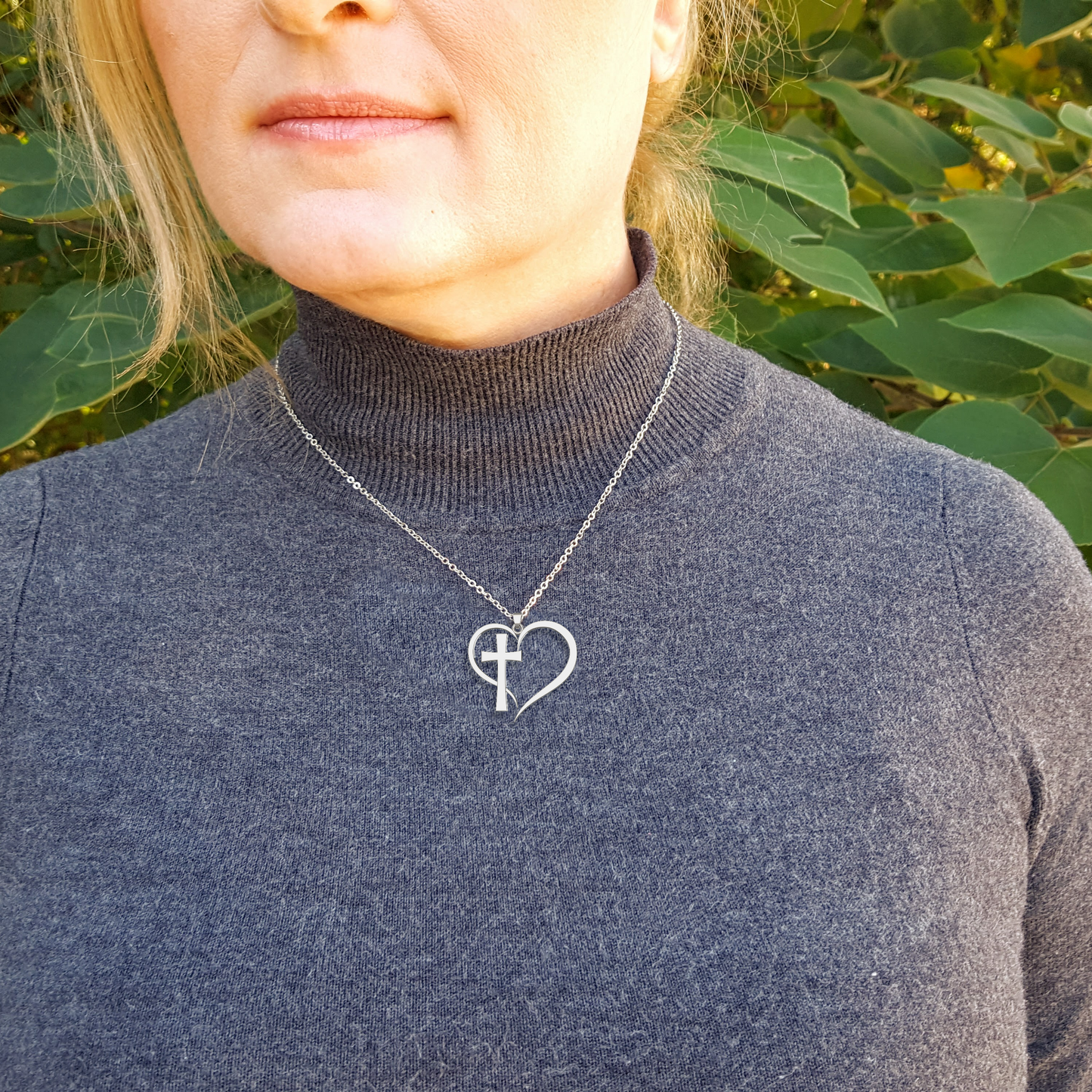 Heart Cross Necklace