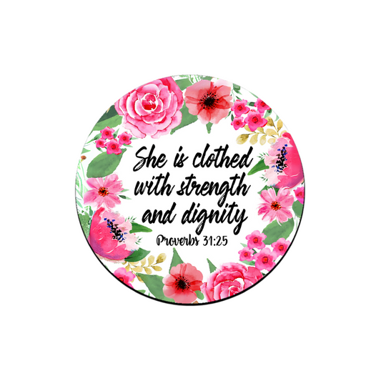 She Is Clothed Circle Magnet 2.5"