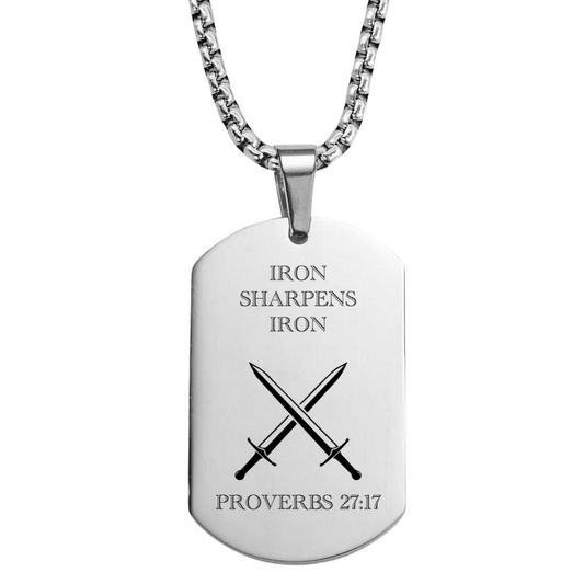 Iron Sharpens Iron Dog Tag Necklace